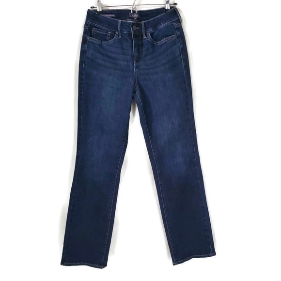 NYDJ Medium Wash High Rise Straight Leg Jeans Sz 4 Cool Embrace LiftxTuck Tech - Picture 3 of 11